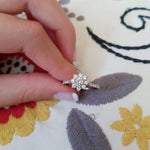 flower round diamonds ring