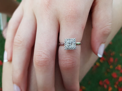 Princess Cut Diamond Ring, Princess Cut Engagement Ring, טבעת אירוסין פרינסס