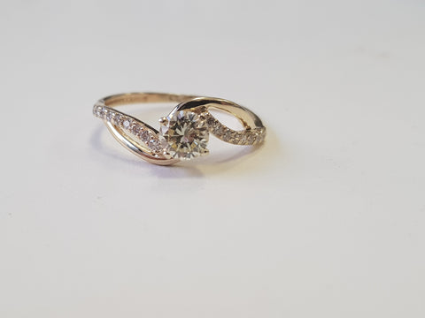 0.57 Carat Twisted diamond Engagement Ring
