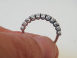 diamond wedding band ring side view in white 14k gold, floating diamond ring