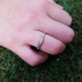 True Love Jewelry diamond engagement ring Three stone ring Princess Diamond engagement ring