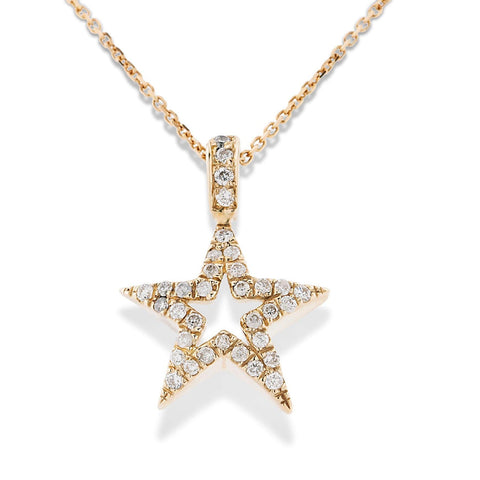 True Love Jewelry diamond pendant Star Shape Natural Diamond yellow gold Pendant