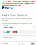 payment by credit card will pay pal, true love jewelry ltd